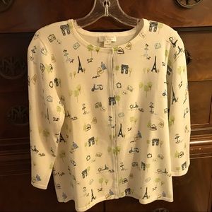 Host Pick🎉🎉 Oh The Places You Will Go Retro Chic Cardigan Sweater w/Blue Snaps